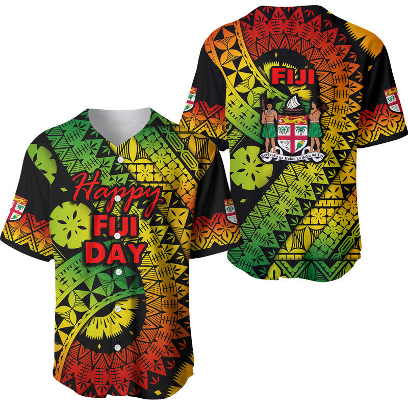 Fiji Day Baseball Jersey Masi Kesa Reggae Style LT9 - Wonder Print Shop