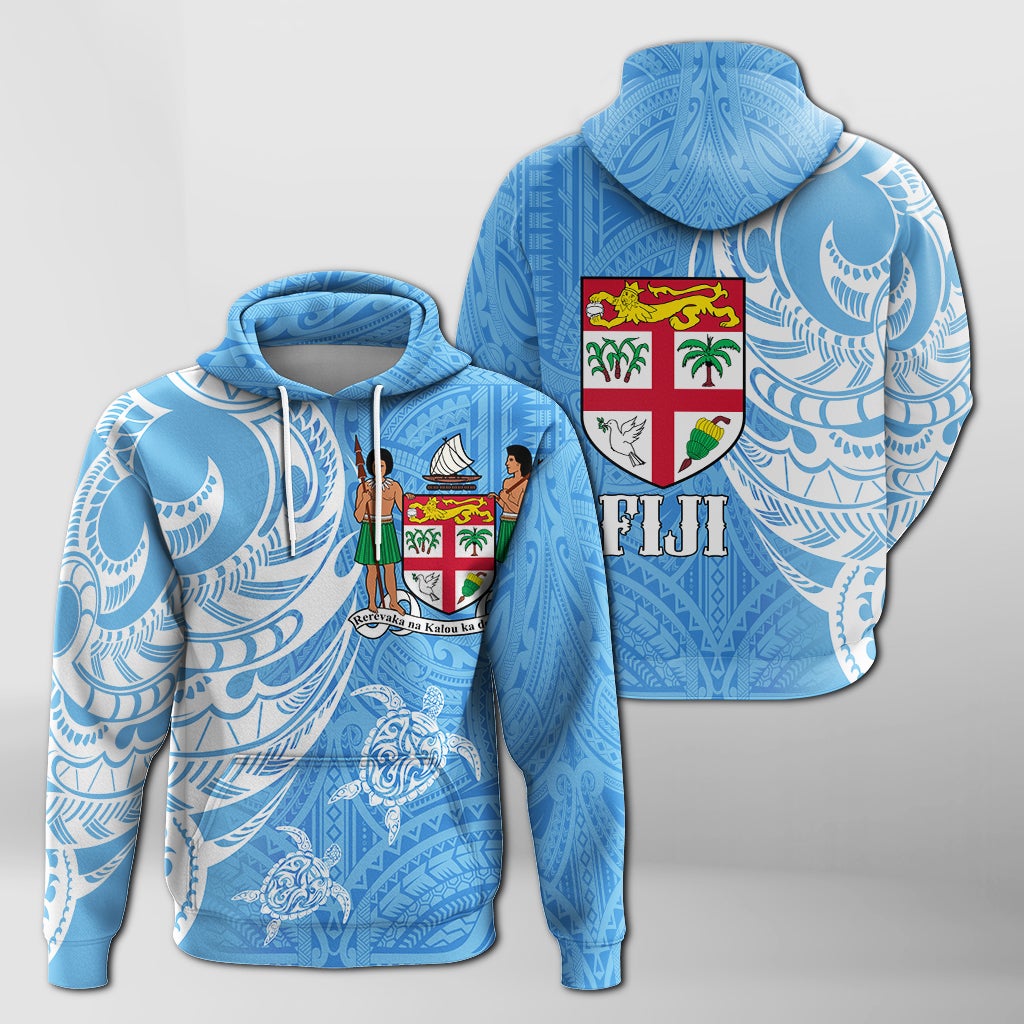 Fiji Coat of Arms Turquoise Color Hoodie - Wonder Print Shop