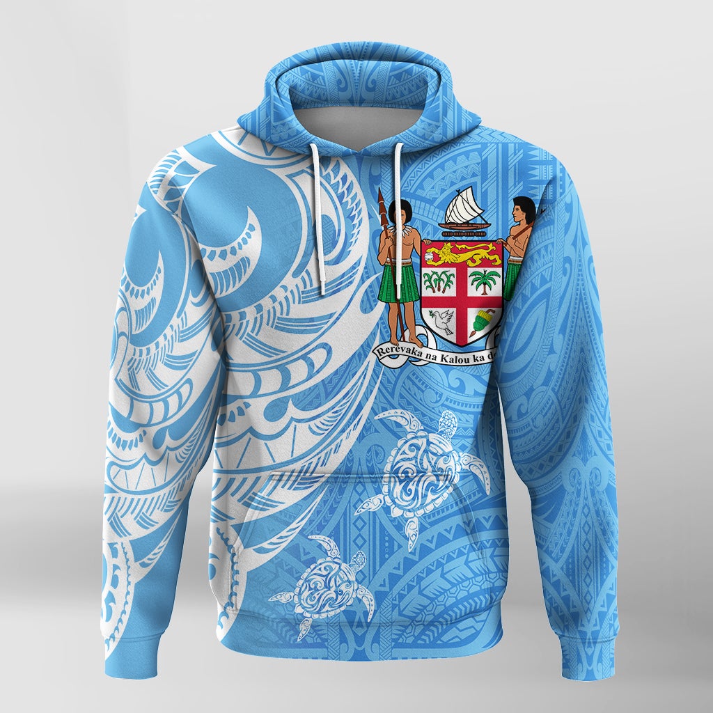 Fiji Coat of Arms Turquoise Color Hoodie - Wonder Print Shop