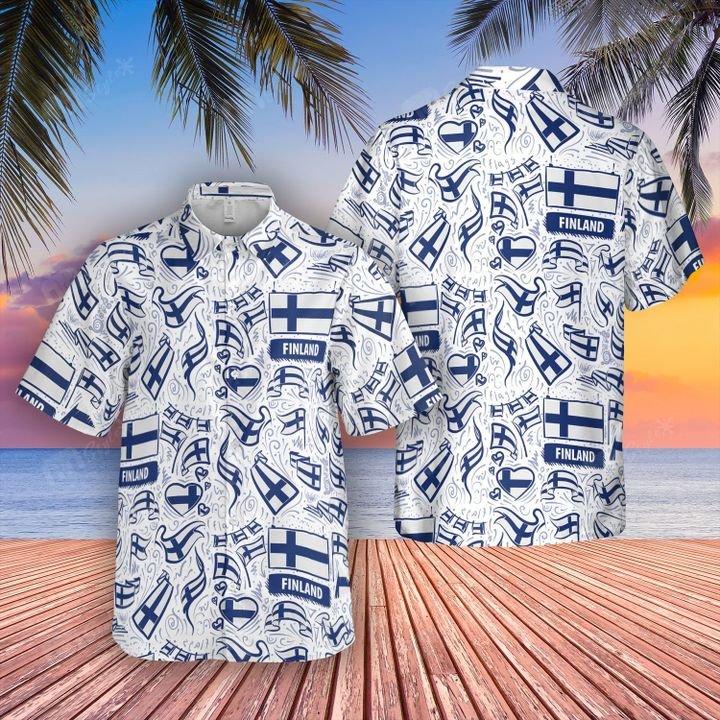 Finland Flag Hawaiian Shirt - Wonder Print Shop