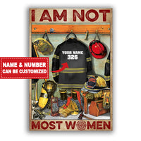 firefighter-i-am-not-most-women-personalized-vertical-poster