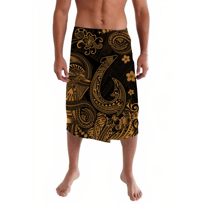 Hawaii Fish Hook Polynesian Lavalava Unique Style - Gold LT8 - Wonder Print Shop