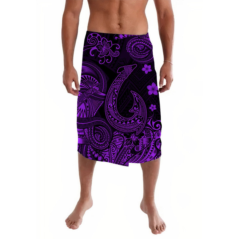 Hawaii Fish Hook Polynesian Lavalava Unique Style - Purple LT8 - Wonder Print Shop