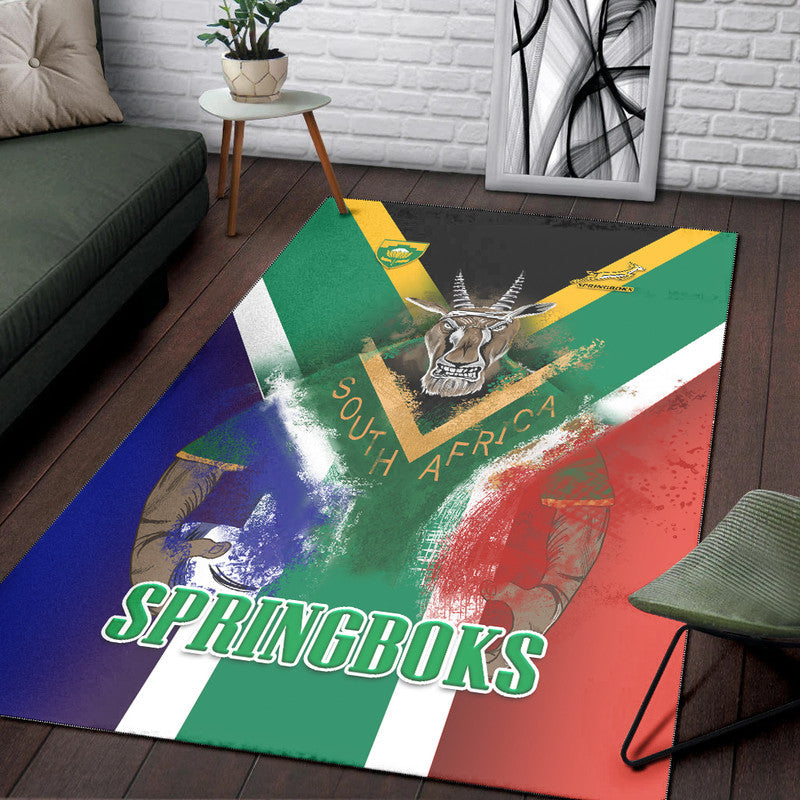 South Africa Springboks Rugby Area Rug Bokke Flag Style LT9 - Wonder Print Shop
