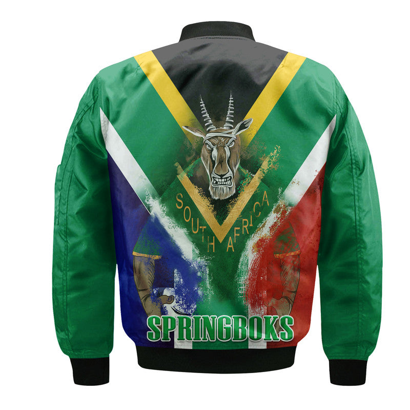 South Africa Springboks Rugby Bomber Jacket Bokke Flag Style LT9 - Wonder Print Shop