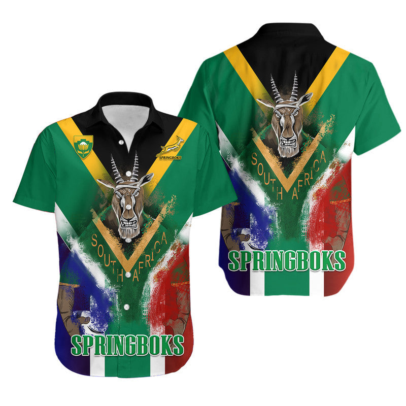 South Africa Springboks Rugby Hawaiian Shirt Bokke Flag Style - Wonder Print Shop