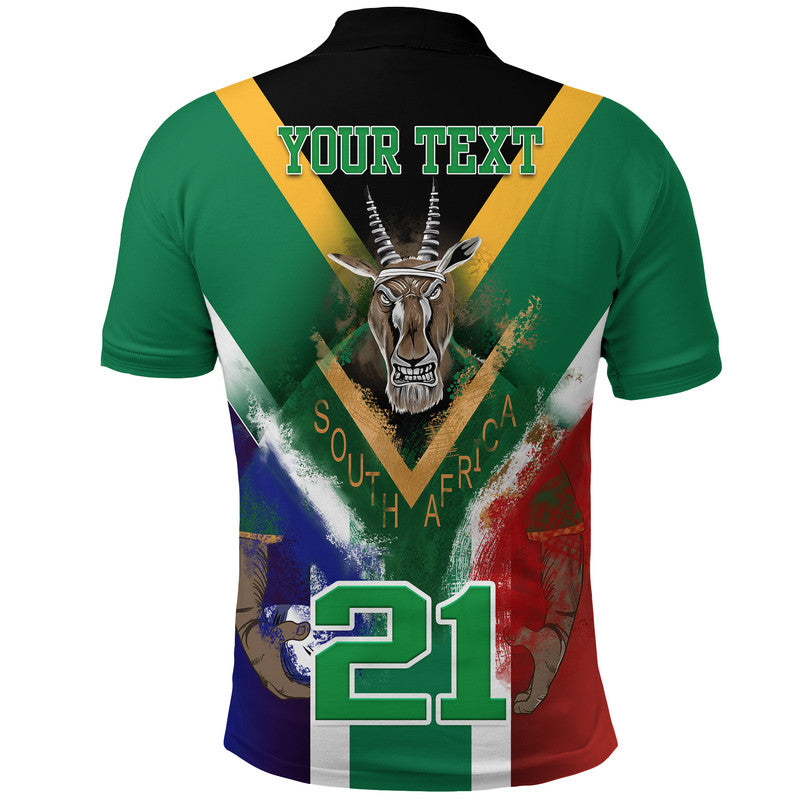 Custom South Africa Springboks Rugby Polo Shirt Bokke Flag Style - Wonder Print Shop