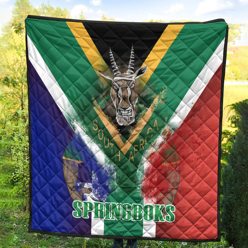 South Africa Springboks Rugby Premium Quilt Bokke Flag Style - Wonder Print Shop