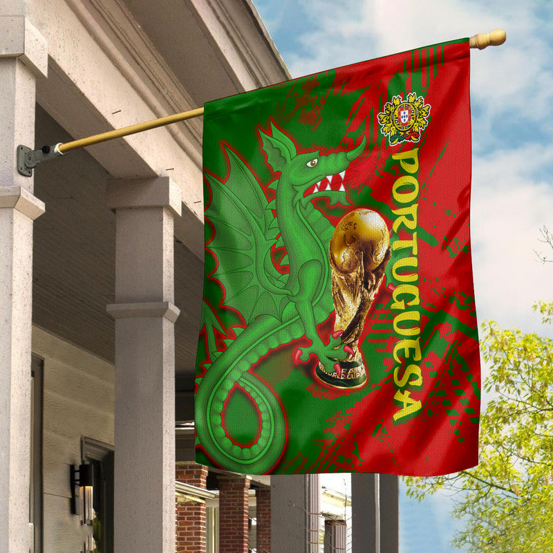 Portugal Football Flag Dragon of Royal Arms During The Reign of Queen Maria II - Wonder Print Shop