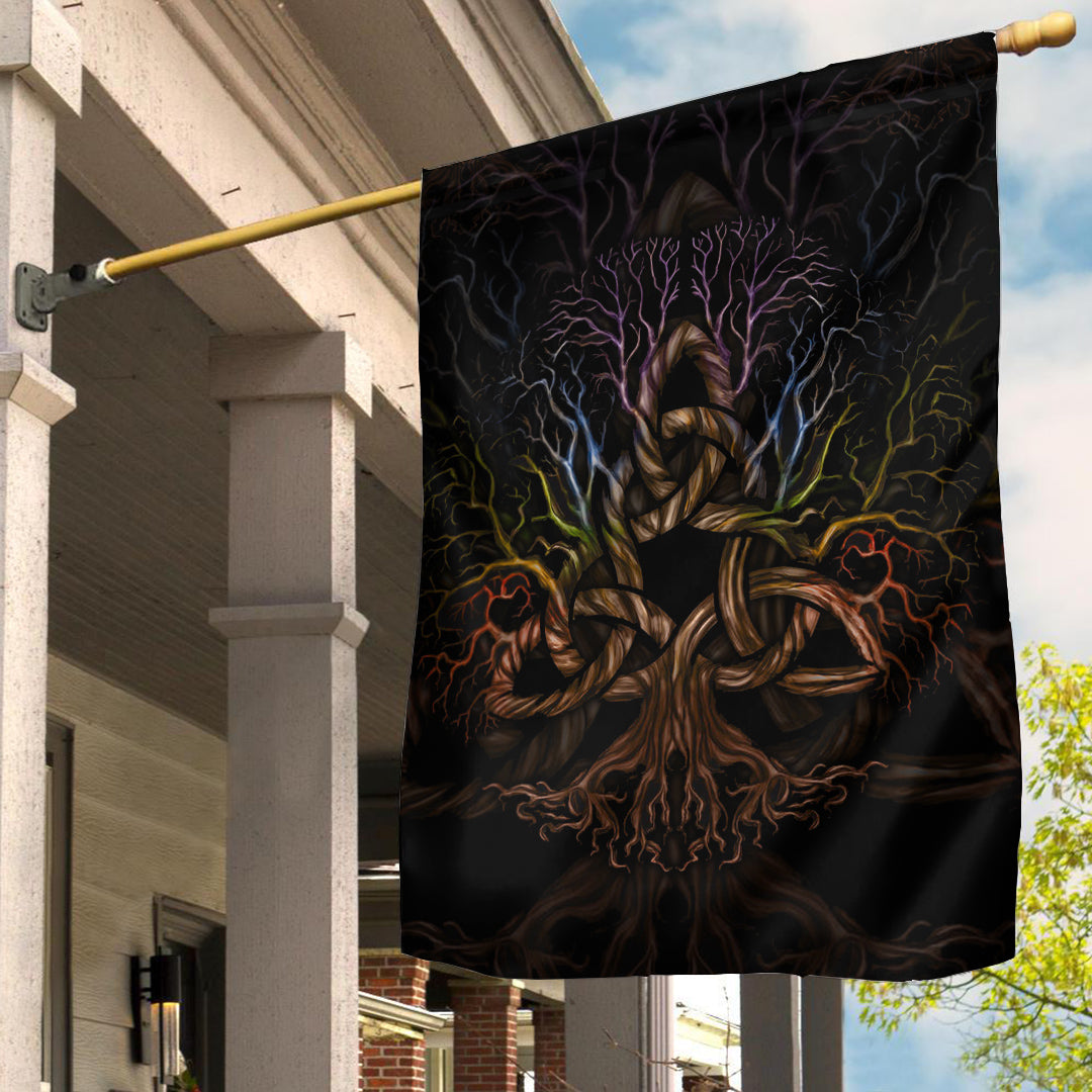 Viking Flag Colorful Tree Of Life With Triquetra Flag RLT12 - Wonder Print Shop