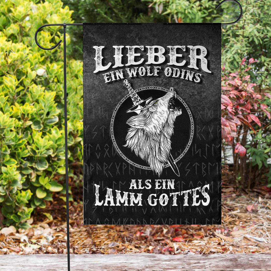 Viking Flag Lieber Ein Wolf Odins Als Ein Lamm Gottes Flag RLT12 - Wonder Print Shop