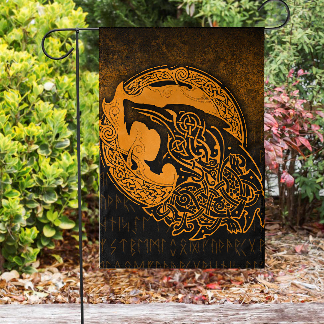 Viking Flag Fenrir Viking 3D Tattoo Gold Version Flag RLT12 - Wonder Print Shop
