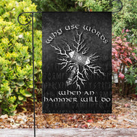 Viking Flag Why Use Words When An Hammer Will Do Flag RLT12 - Wonder Print Shop
