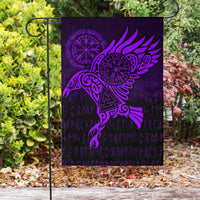 Viking Flag Raven Vegvisir Tattoo Purple Version Flag RLT12 - Wonder Print Shop