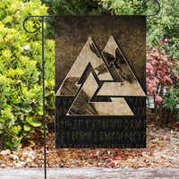 Viking Flag Huginn Muninn Ravens from Odin Viking Gold Version Flag RLT12 - Wonder Print Shop