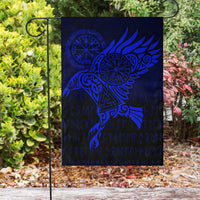 Viking Flag Raven Vegvisir Tattoo Blue Version Flag RLT12 - Wonder Print Shop