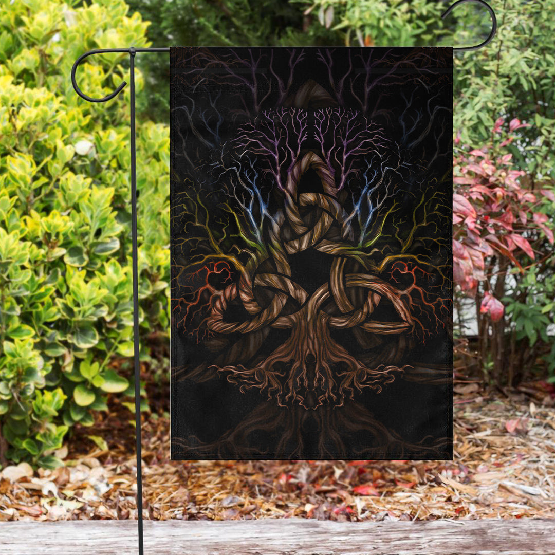 Viking Flag Colorful Tree Of Life With Triquetra Flag RLT12 - Wonder Print Shop