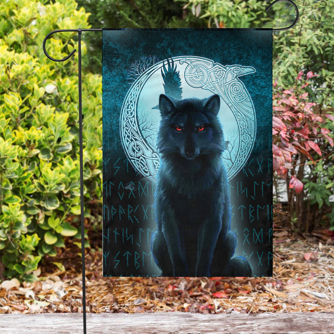 Viking Flag Fenrir Viking Wolf Cyan Version Flag RLT12 - Wonder Print Shop