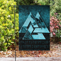 Viking Flag Huginn Muninn Ravens from Odin Viking Cyan Version Flag RLT12 - Wonder Print Shop