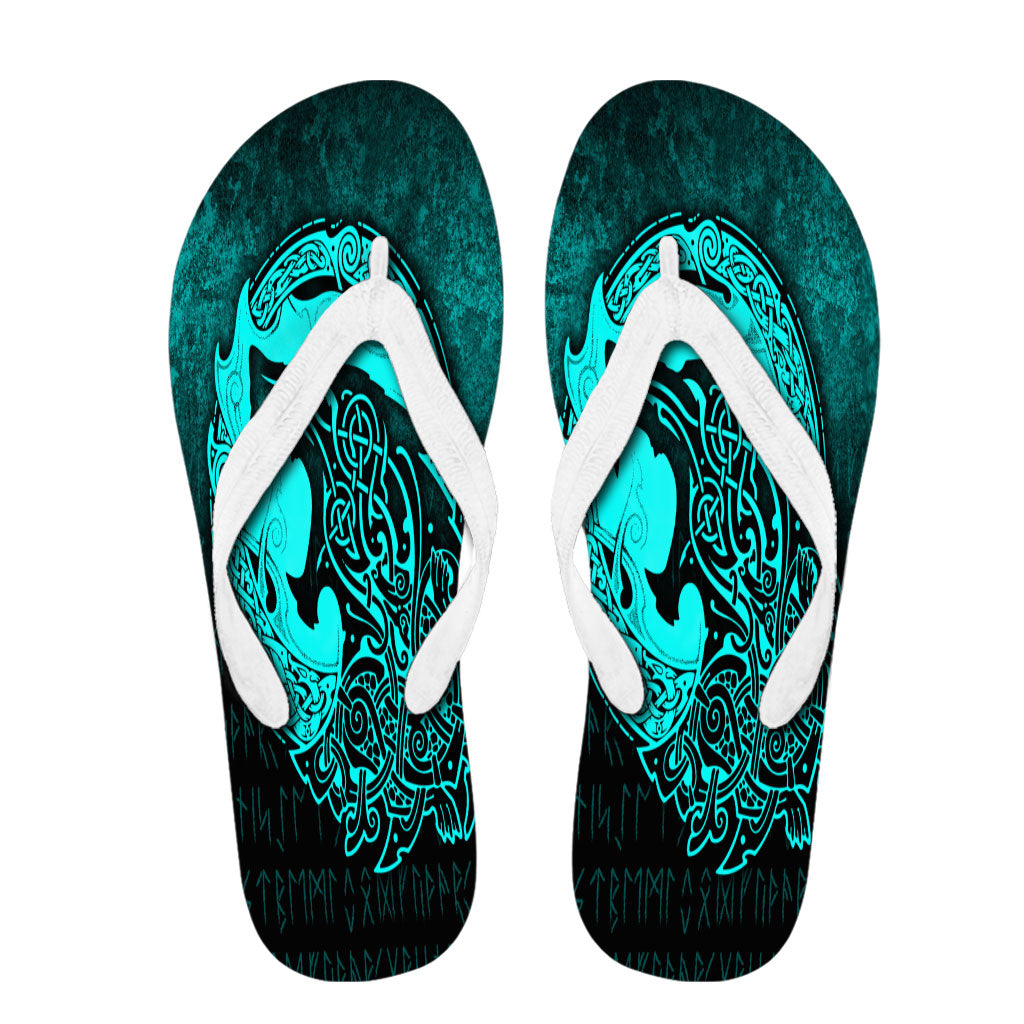 viking-flip-flops-fenrir-viking-3d-tattoo-cyan-version-flip-flops