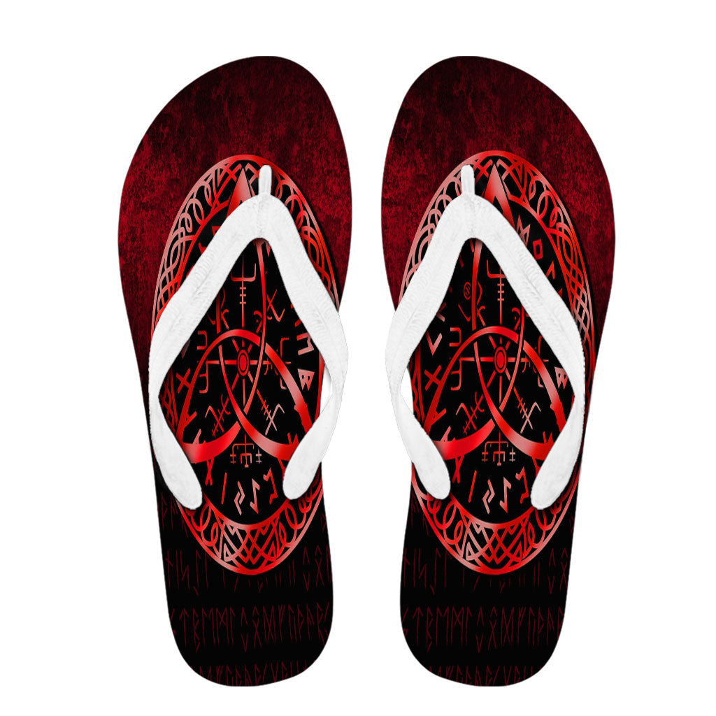 viking-flip-flops-vegvisir-nordic-viking-rune-red-version-flip-flops
