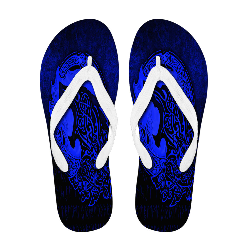 viking-flip-flops-fenrir-viking-3d-tattoo-blue-version-flip-flops