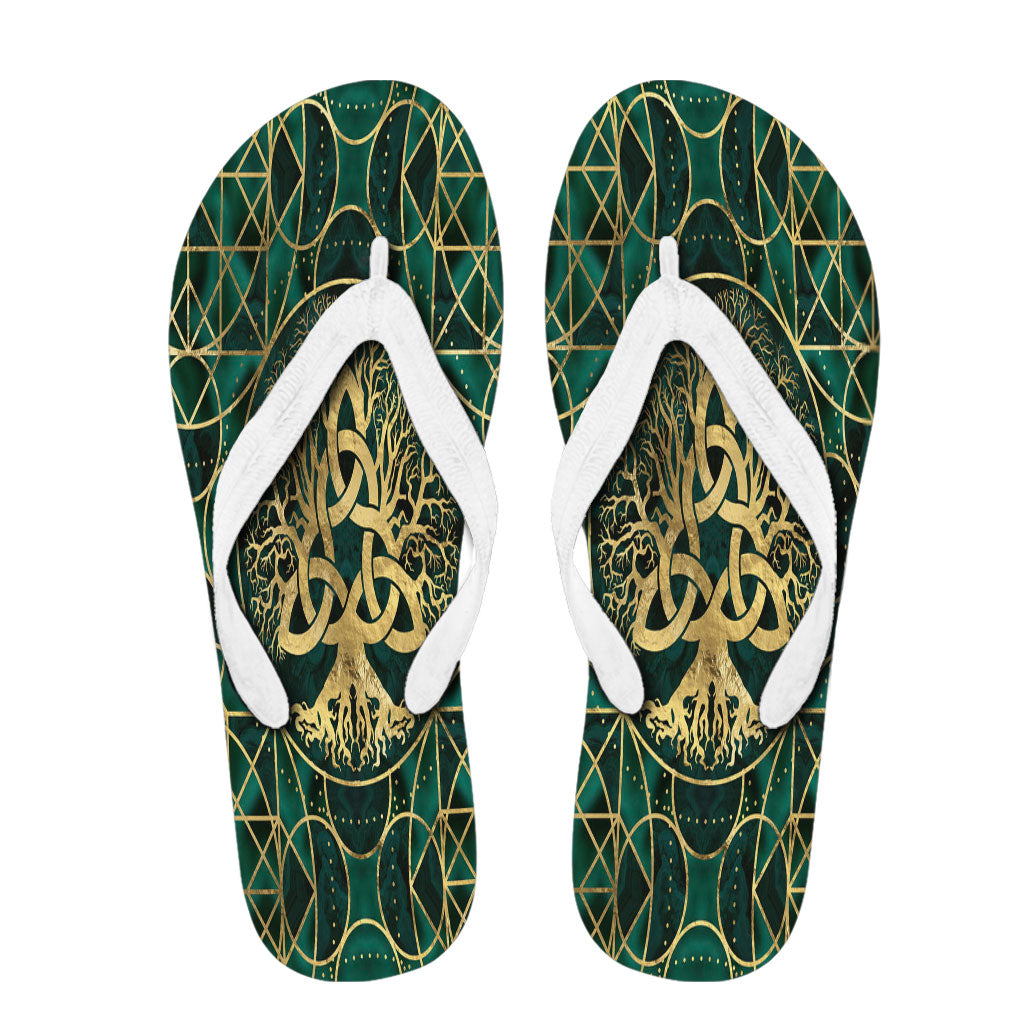 viking-flip-flops-tree-of-life-with-triquetra-malachite-and-gold-flip-flops