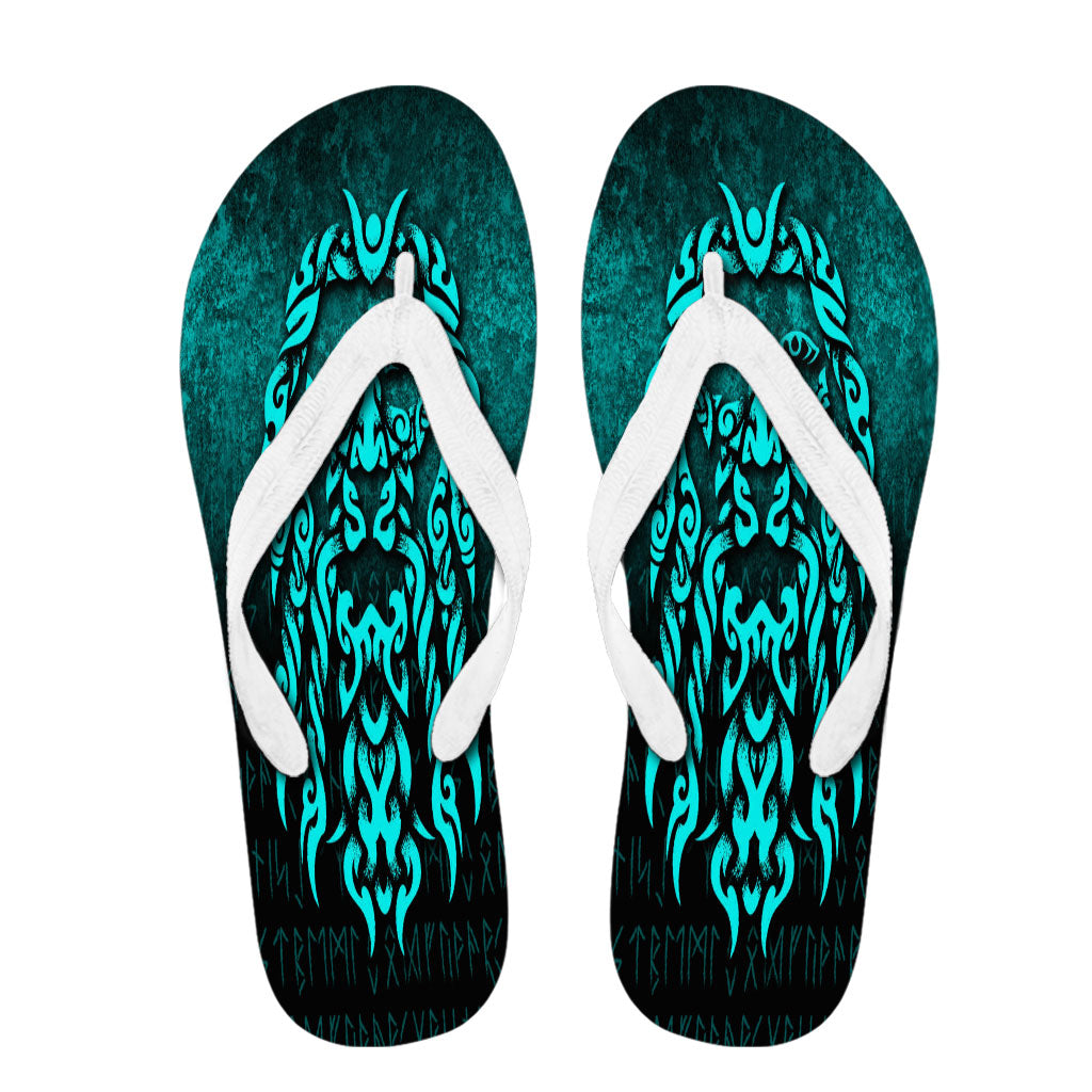 viking-flip-flops-viking-god-odin-allfather-in-asgard-raven-god-cyan-version-flip-flops