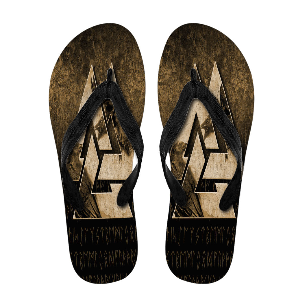 viking-flip-flops-huginn-muninn-ravens-from-odin-viking-gold-version-flip-flops