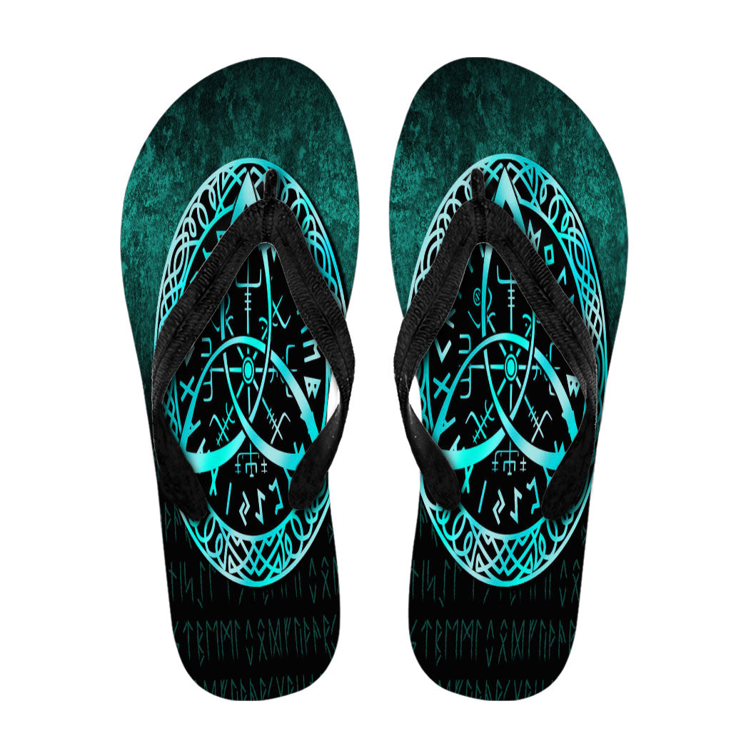 viking-flip-flops-vegvisir-nordic-viking-rune-cyan-version-flip-flops