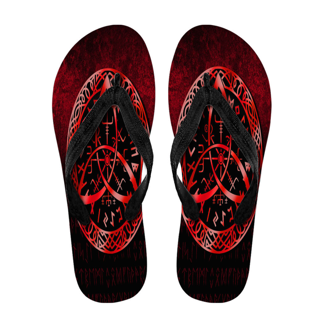 viking-flip-flops-vegvisir-nordic-viking-rune-red-version-flip-flops
