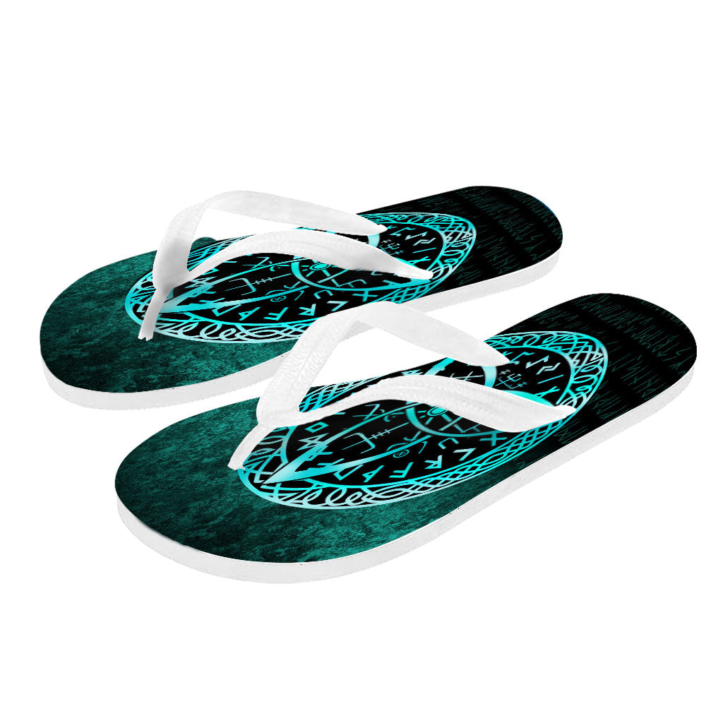 viking-flip-flops-vegvisir-nordic-viking-rune-cyan-version-flip-flops