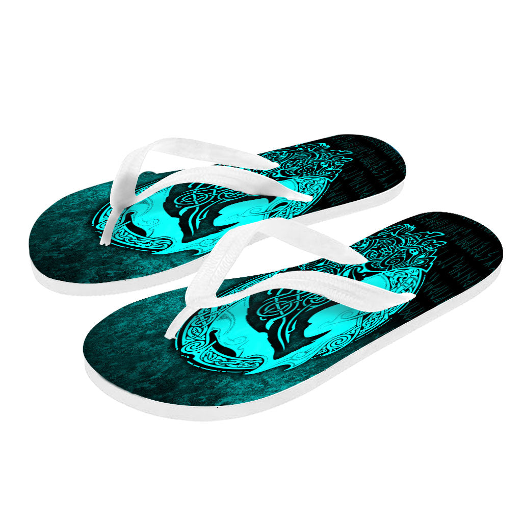 viking-flip-flops-fenrir-viking-3d-tattoo-cyan-version-flip-flops