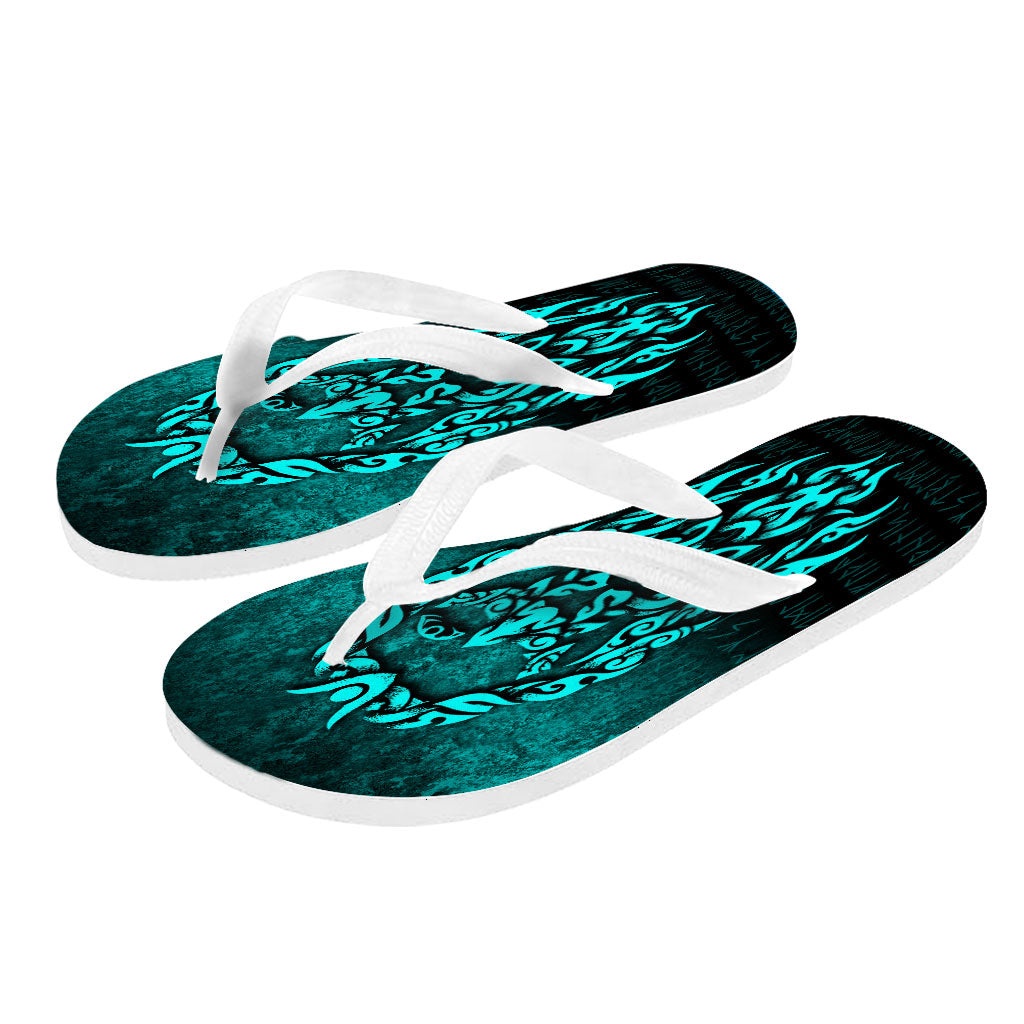 viking-flip-flops-viking-god-odin-allfather-in-asgard-raven-god-cyan-version-flip-flops