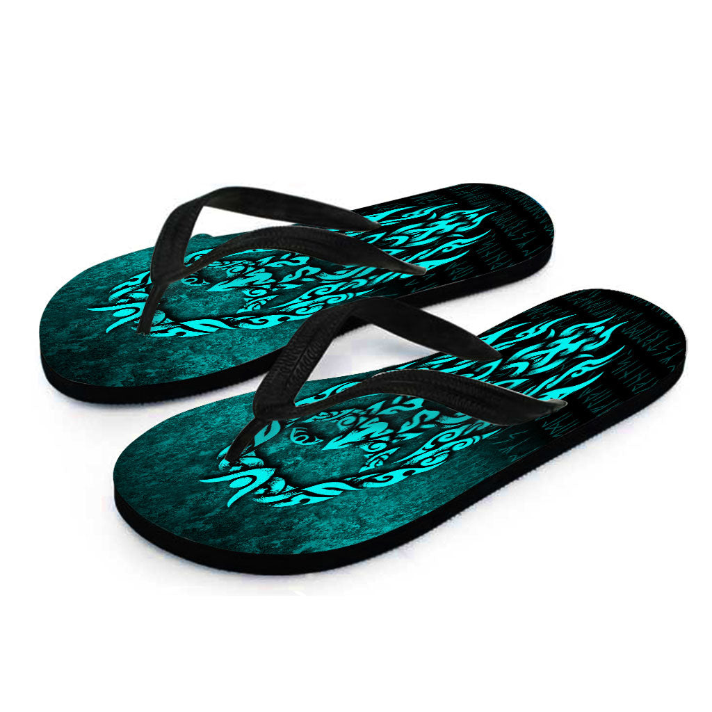 viking-flip-flops-viking-god-odin-allfather-in-asgard-raven-god-cyan-version-flip-flops