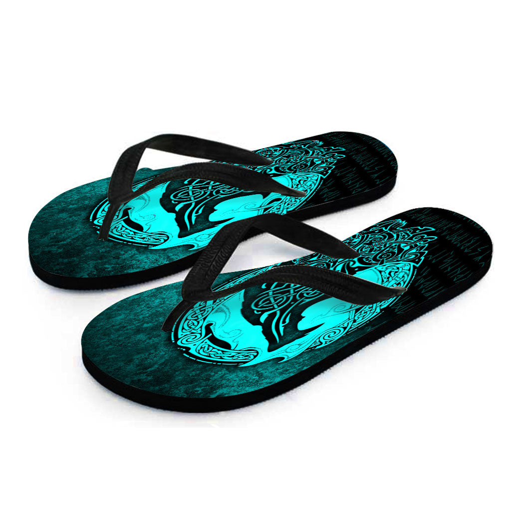 viking-flip-flops-fenrir-viking-3d-tattoo-cyan-version-flip-flops