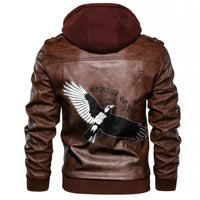 Viking Flying Mighty Black Raven Leather Jacket RLT12 - Wonder Print Shop