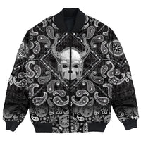 Viking Bomber Jacket For Human Skull with Bandana Paisley Style RLT12 - Wonder Print Shop