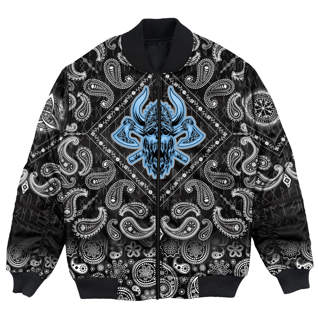 Viking Bomber Jacket For Tshirt with Bandana Paisley Style RLT12 - Wonder Print Shop