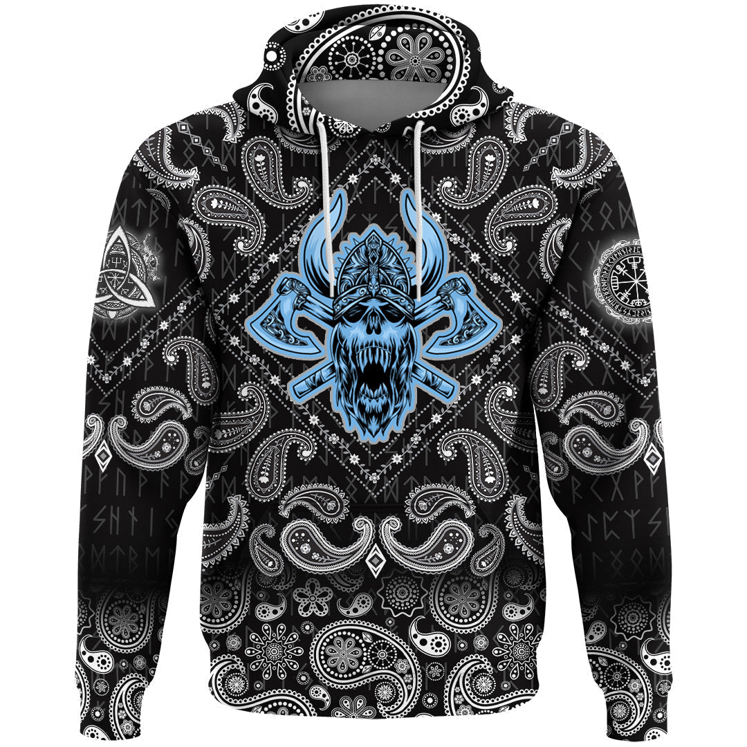 Viking Hoodie For Tshirt with Bandana Paisley Style RLT12 - Wonder Print Shop