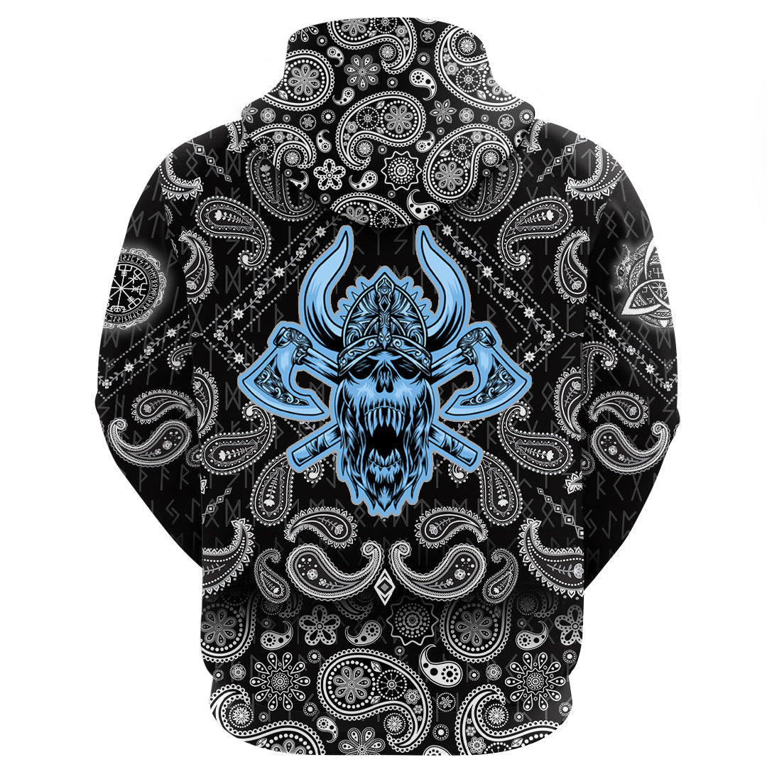 Viking Hoodie For Tshirt with Bandana Paisley Style RLT12 - Wonder Print Shop