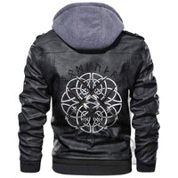 Viking Four Crossed The Sword In A Circle Of Norse Runes Leather Jacket RLT12 - Wonder Print Shop
