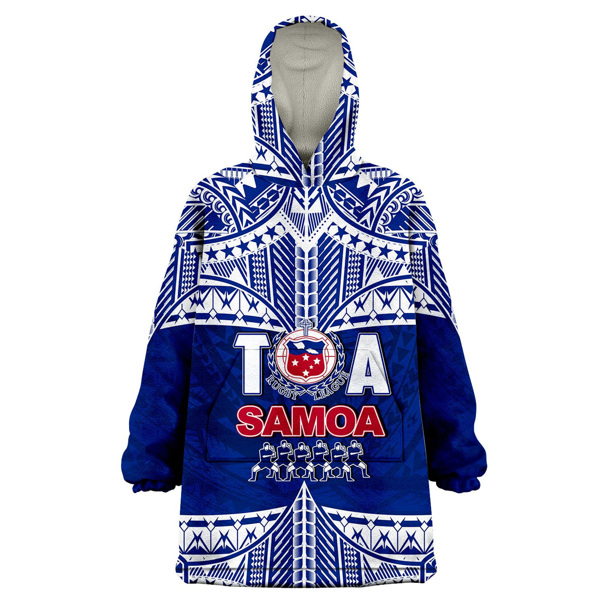 Toa Samoa Rugby Wearabla Blanket Hoodie Siva Tau LT6 - Wonder Print Shop