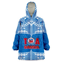 Toa Samoa Rugby Wearabla Blanket Hoodie Blue Sky LT6 - Wonder Print Shop