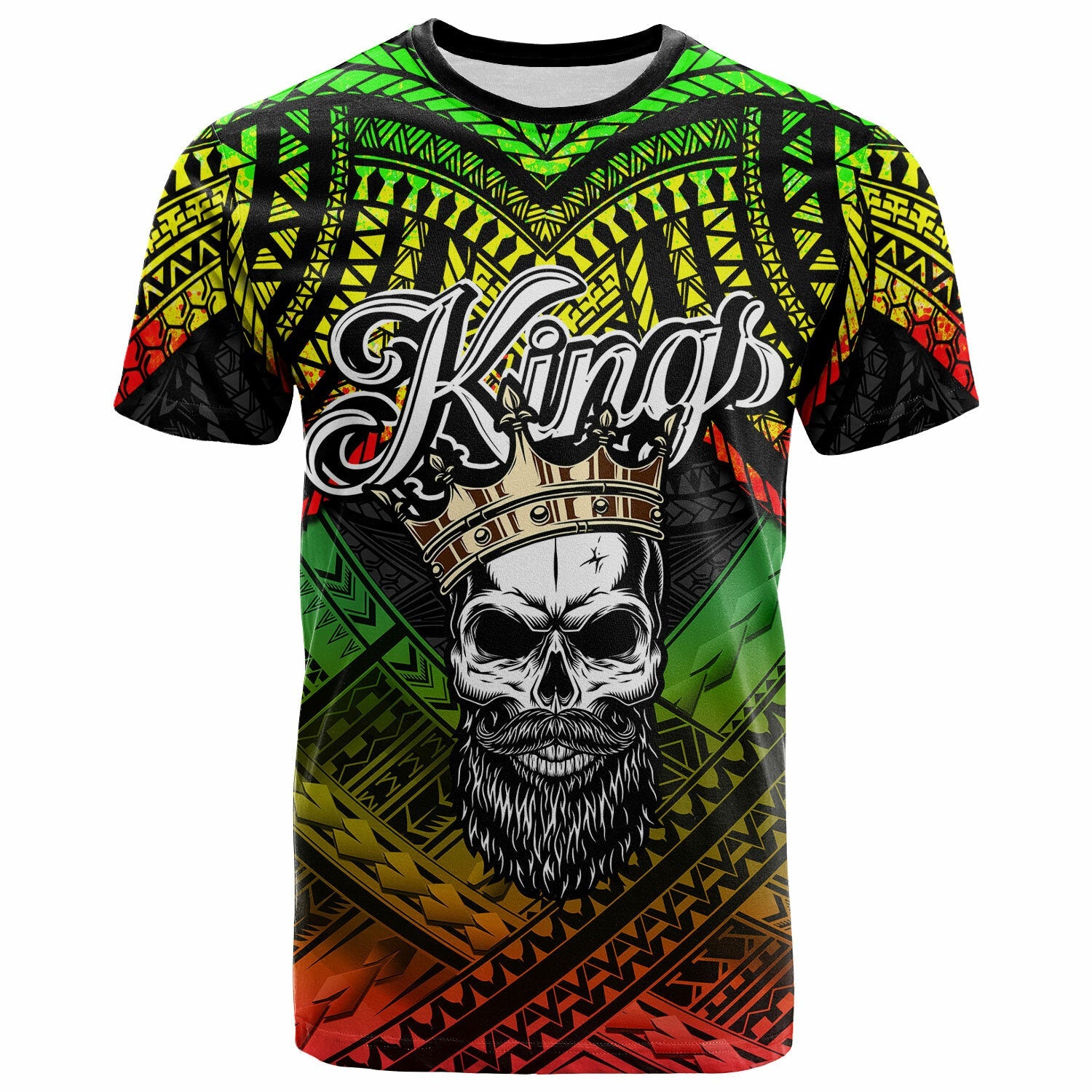 Custom Hawaii T Shirt The Kings Of Maui With Hawaiian Reggage Tribal Patterns T Shirt LT10 - Wonder Print Shop