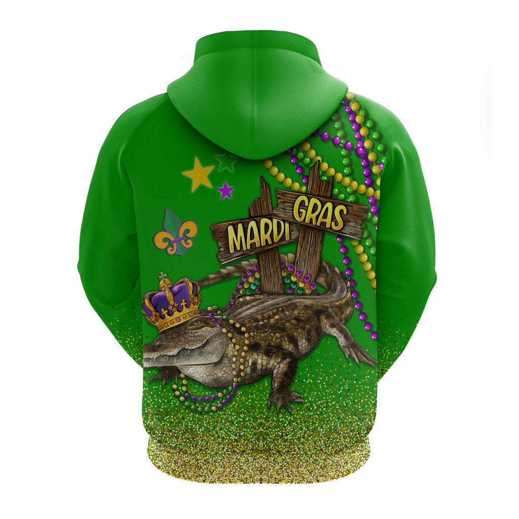 Hoodie Mardi Gras Throw Me Something Mister (Green) - Wonder Print Shop