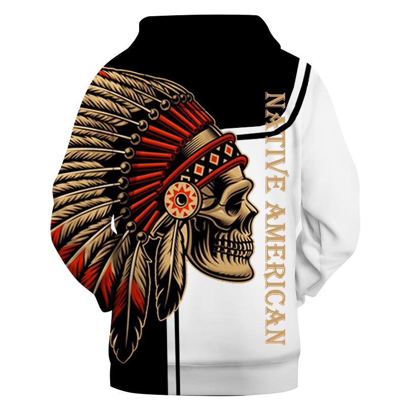 Chief Skull Native American All Over Hoodie LT10 - Wonder Print Shop