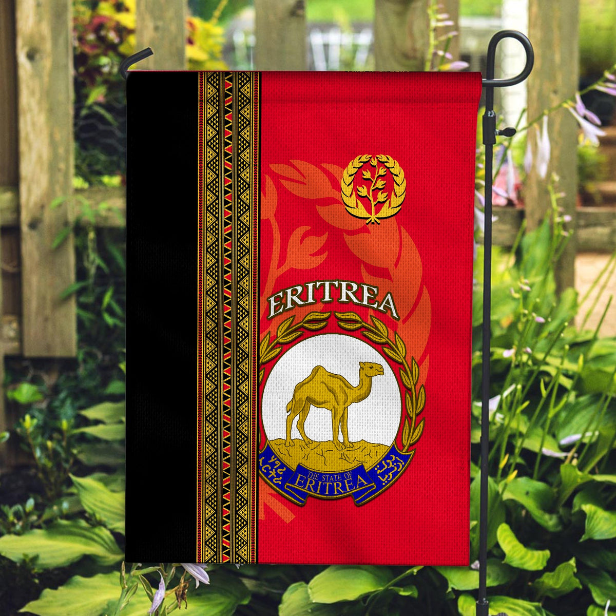 Eritrea Flag African Pattern Happy Independence Day Version Black Ver.01 - Wonder Print Shop