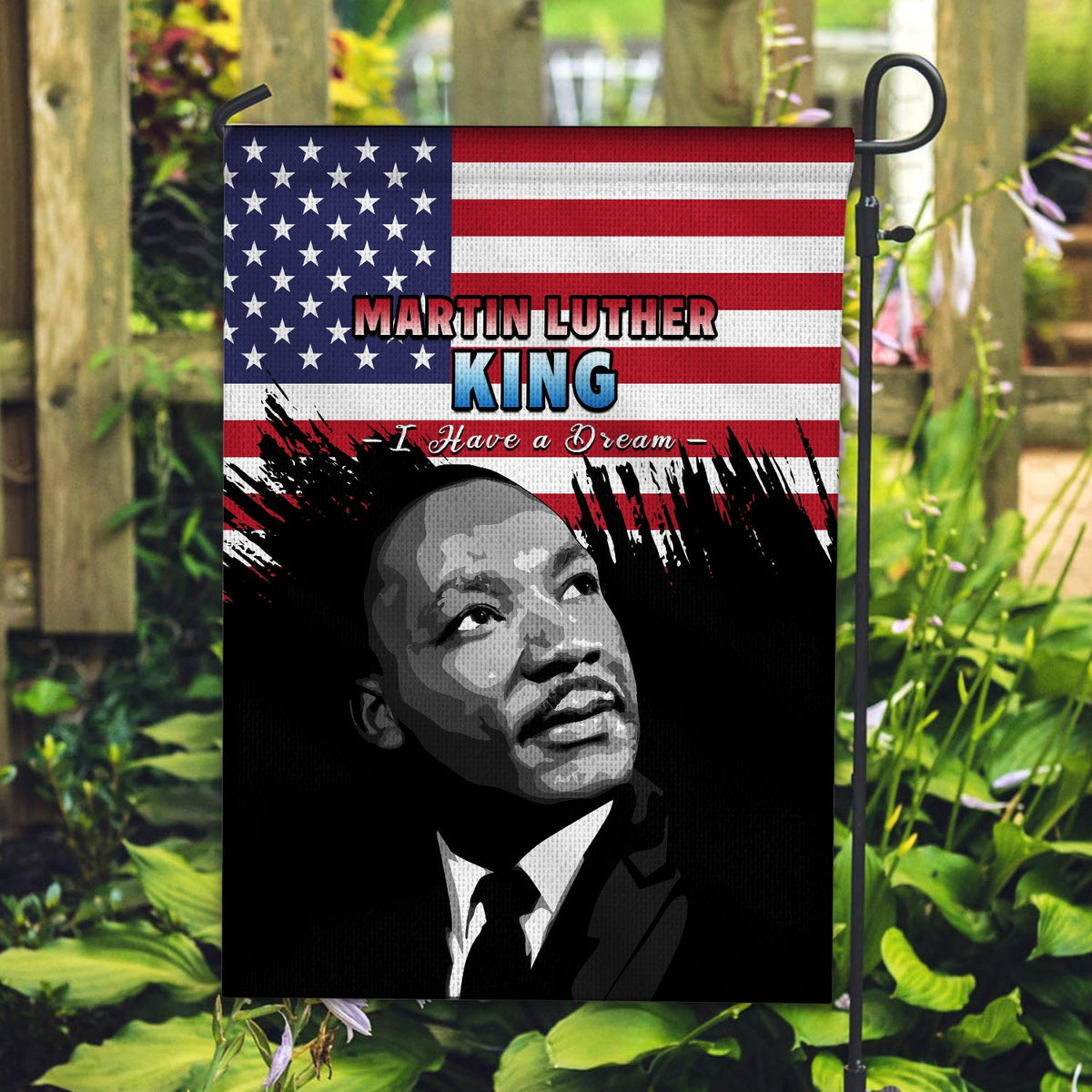 United States Happy MLK Day Flag United States Happy MLK Day Flag Grunge Style Ver.01 - Wonder Print Shop