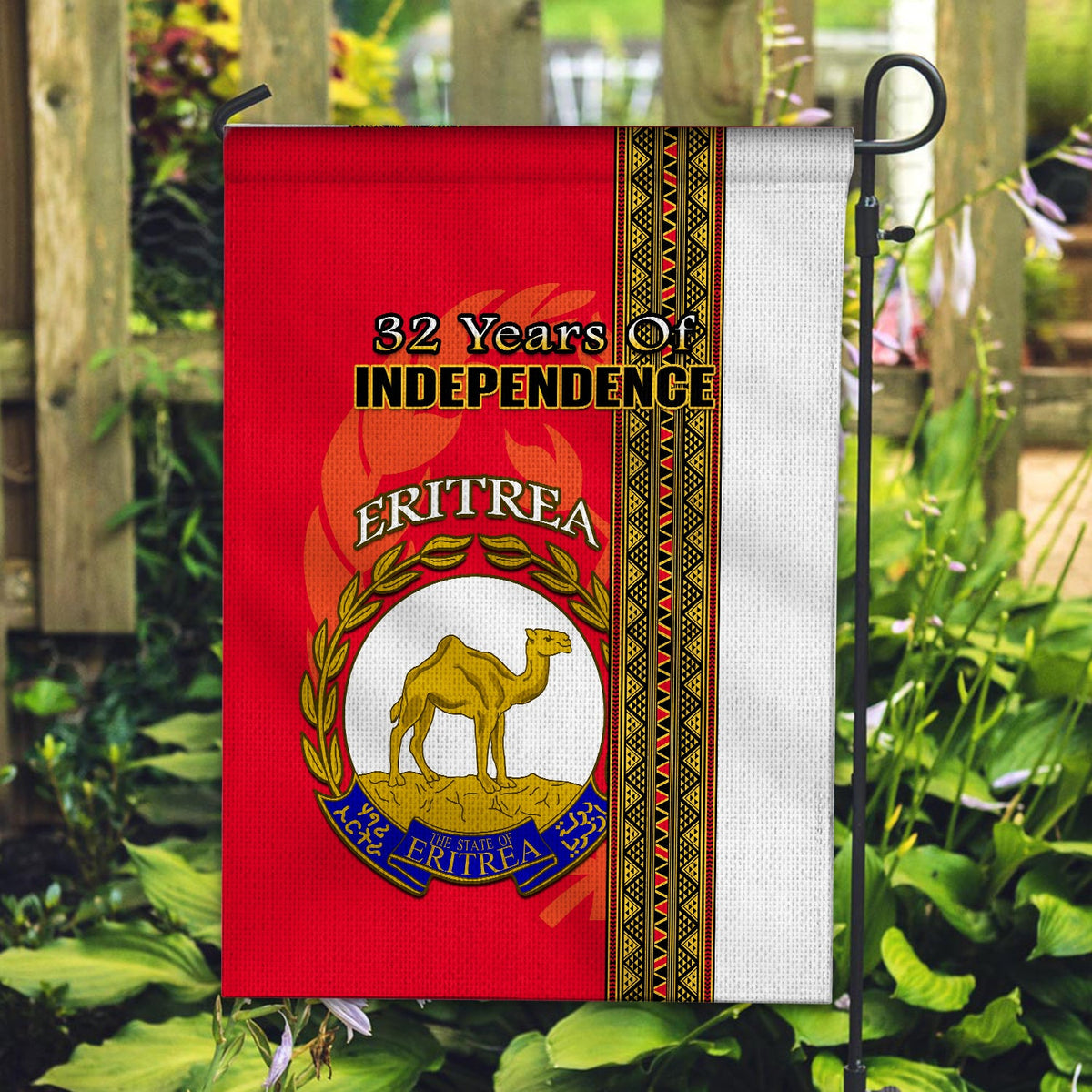 Eritrea Flag African Pattern Happy Independence Day Version White Ver.02 - Wonder Print Shop